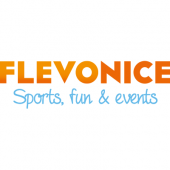 Het logo van Flevonice met de tekst 'Sports, fun & events'.