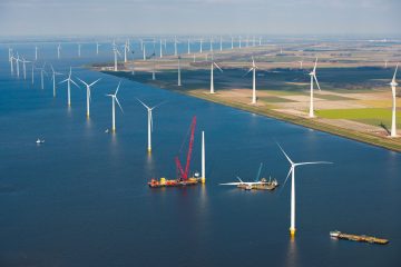 Aanleg van de laatste windmolens van Westermeerwind.
